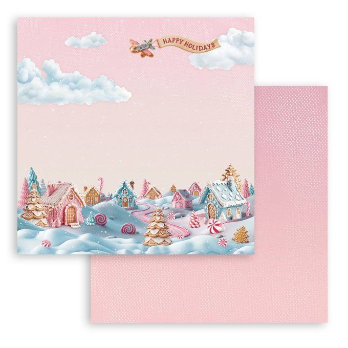 Papier scrapbooking, 20x20cm, Candy christmas - Stamperia - 10 feuilles