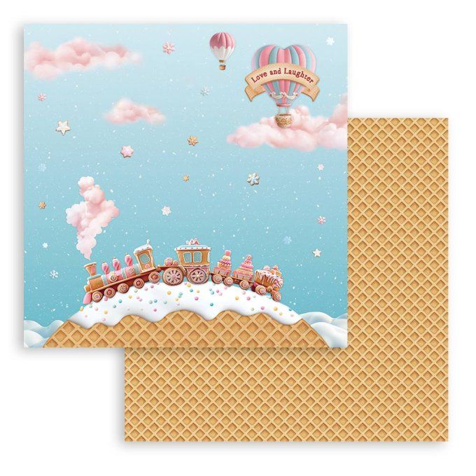 Papier scrapbooking, 20x20cm, Candy christmas - Stamperia - 10 feuilles