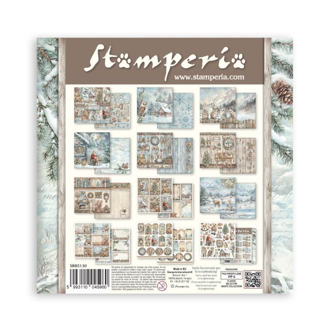 Papier scrapbooking, 20x20cm, The Owl's house - Stamperia - 10 feuilles