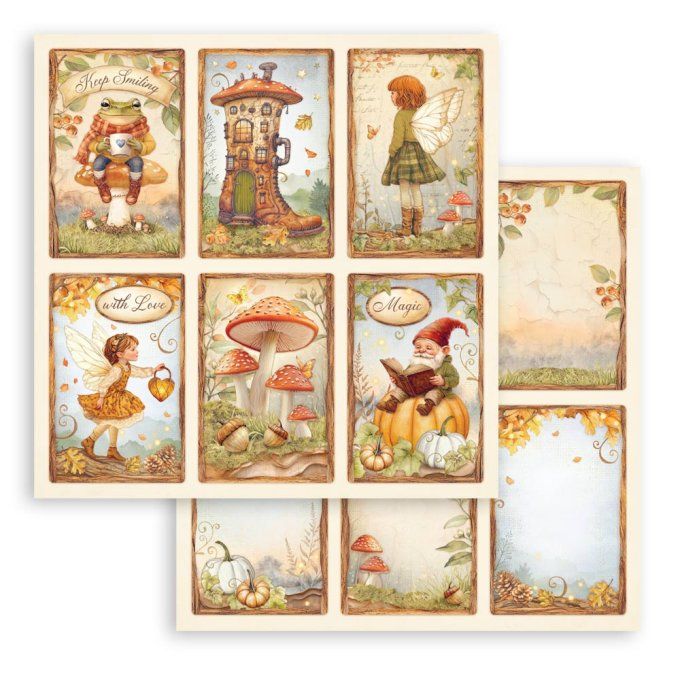 Papier scrapbooking, 20x20cm, Whispering woods - Stamperia - 10 feuilles