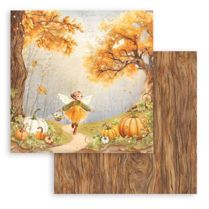 Papier scrapbooking, 20x20cm, Whispering woods - Stamperia - 10 feuilles