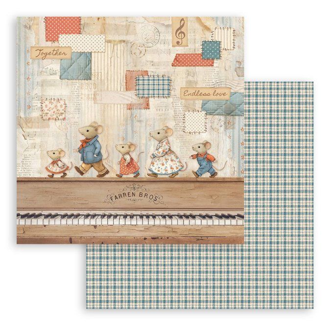 Papier scrapbooking, 20x20cm, Family - Stamperia - 10 feuilles
