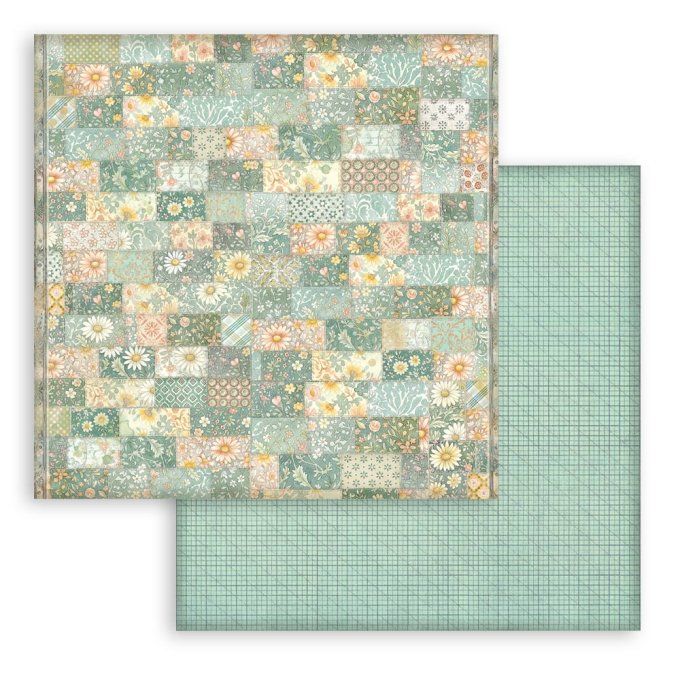 Collection Daisy Art, 20x20cm - 10 feuilles motif recto verso - Stamperia - Fonds