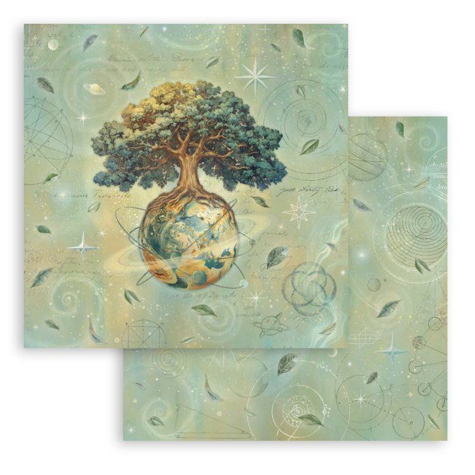 Papier scrapbooking, 20x20cm, A new beginning - Stamperia - 10 feuilles