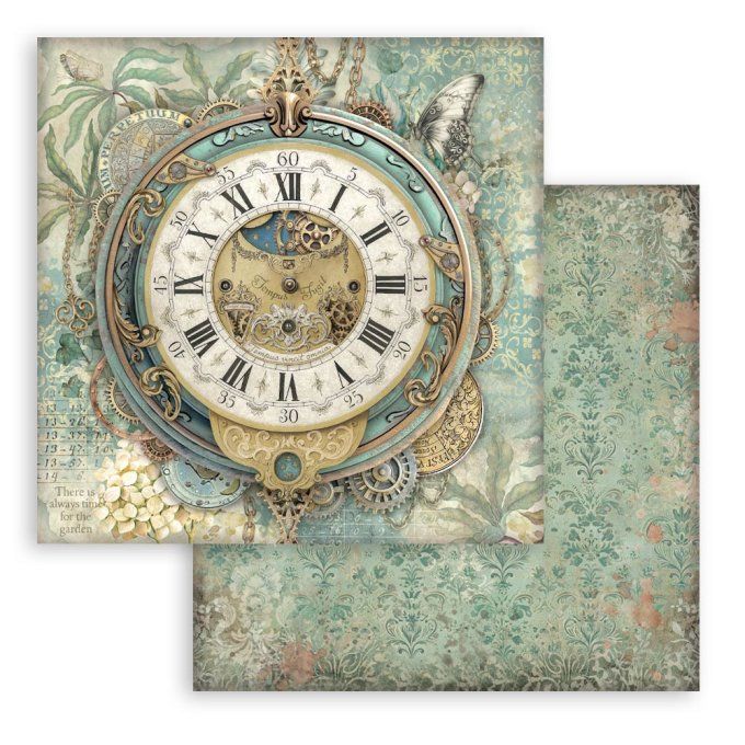 Papier scrapbooking, 20x20cm, Gardens of time  - Stamperia 
