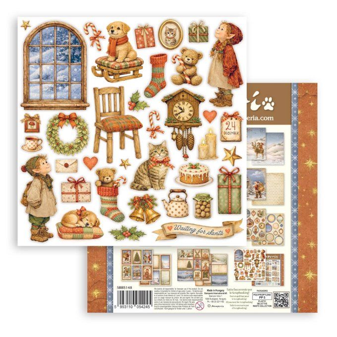 Stamperia - Papier scrapbooking, 20x20cm, 10 feuilles, Silent night