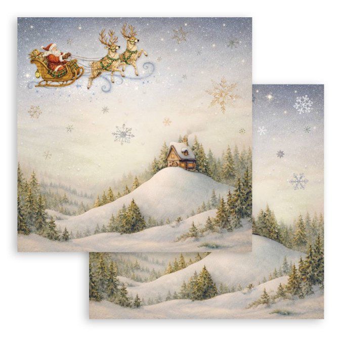 Stamperia - Papier scrapbooking, 20x20cm, 10 feuilles, Silent night
