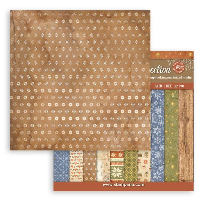 Stamperia - Papier scrapbooking, 20x20cm, 10 feuilles, Silent night - Backgrounds
