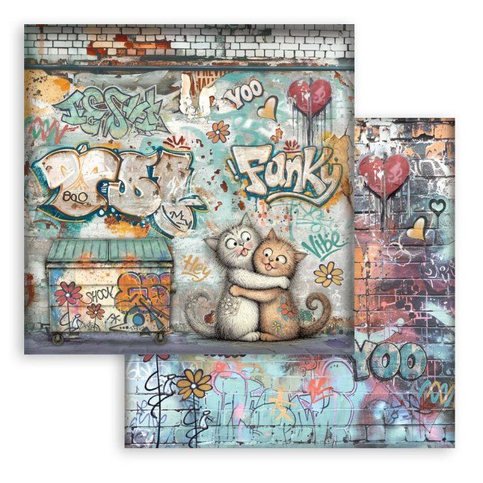 Papier scrapbooking, 20x20cm, Furry friends 2 - Stamperia - 10 feuilles