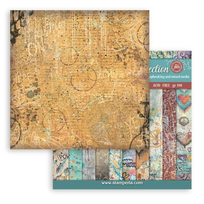 Papier scrapbooking, 20x20cm, Furry friends 2 - Stamperia - 10 feuilles - Background