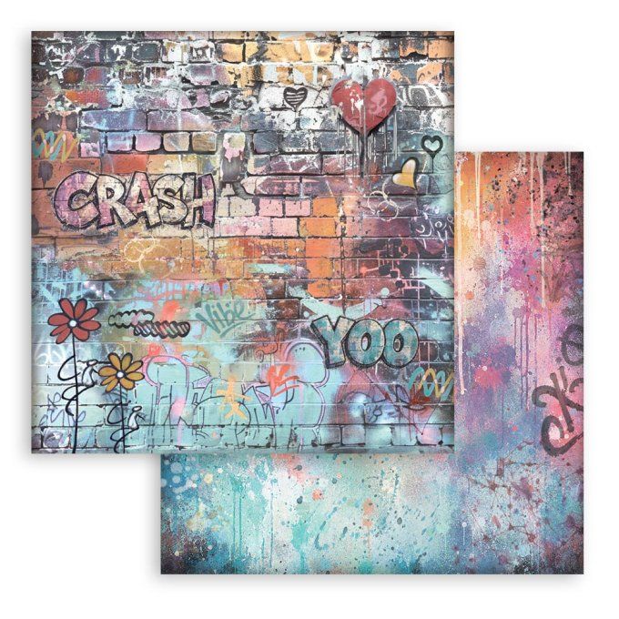 Papier scrapbooking, 20x20cm, Furry friends 2 - Stamperia - 10 feuilles - Background