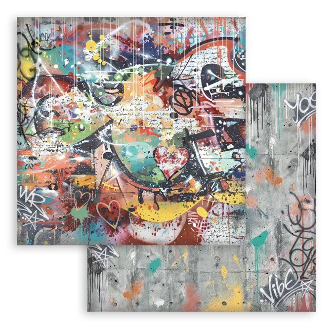 Papier scrapbooking, 20x20cm, Furry friends 2 - Stamperia - 10 feuilles - Background
