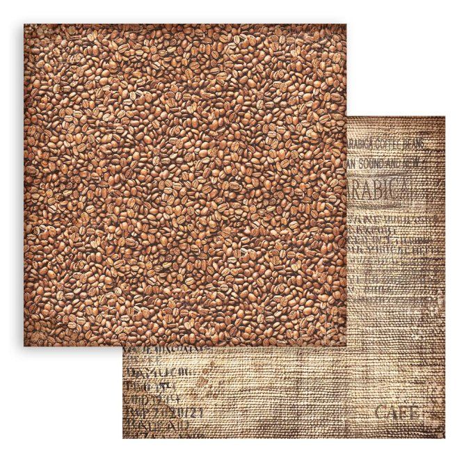 Collection Coffee and chocolate, 20x20cm-10 feuilles motif recto verso, Stamperia, 190g, background