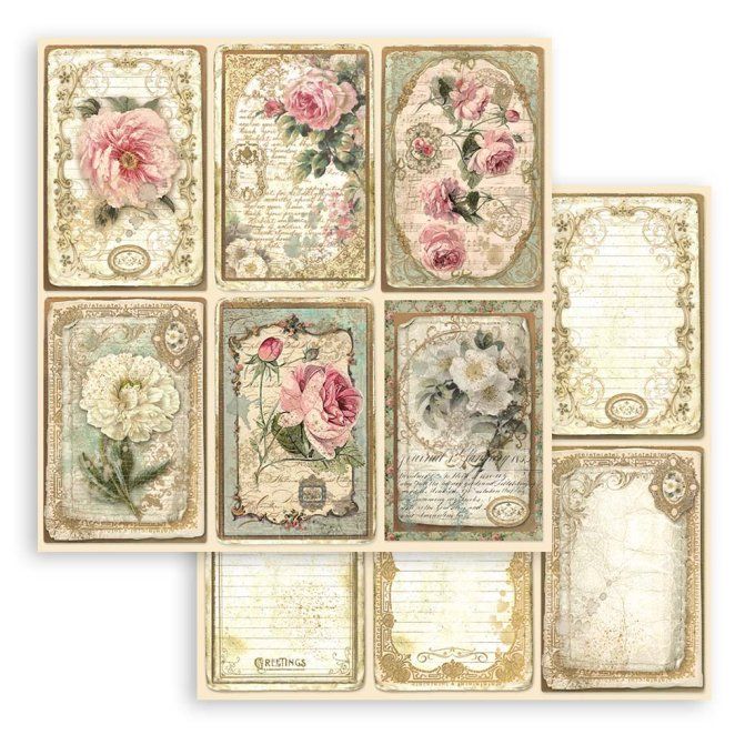 Collection Precious, 20x20cm - 10 feuilles motif recto verso - Stamperia - 190g