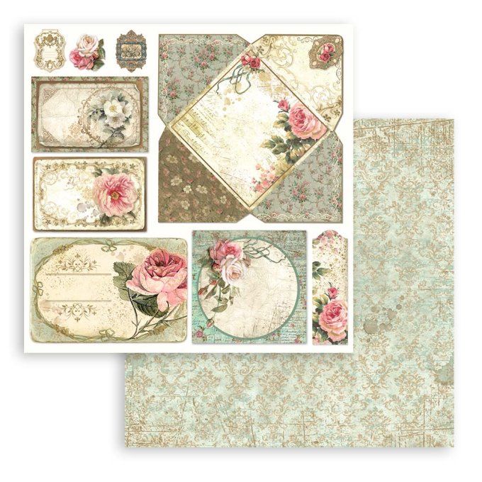 Collection Precious, 20x20cm - 10 feuilles motif recto verso - Stamperia - 190g