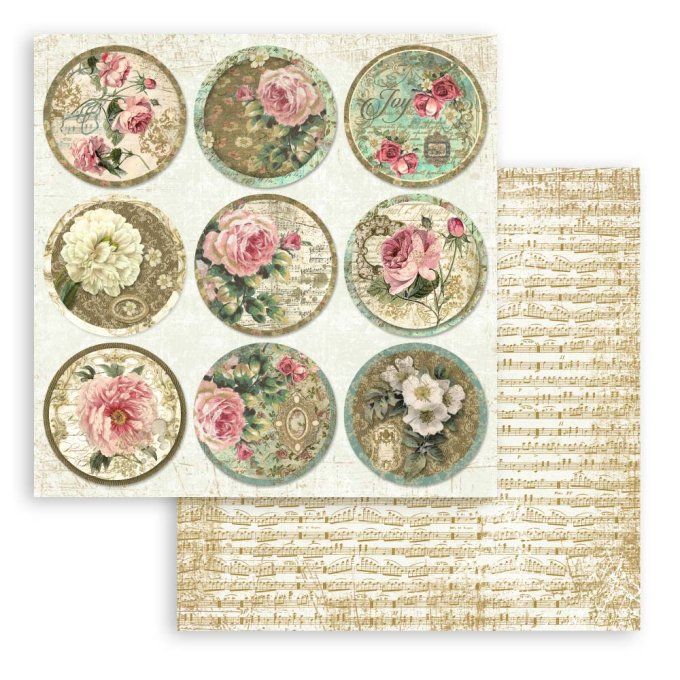 Collection Precious, 20x20cm - 10 feuilles motif recto verso - Stamperia - 190g