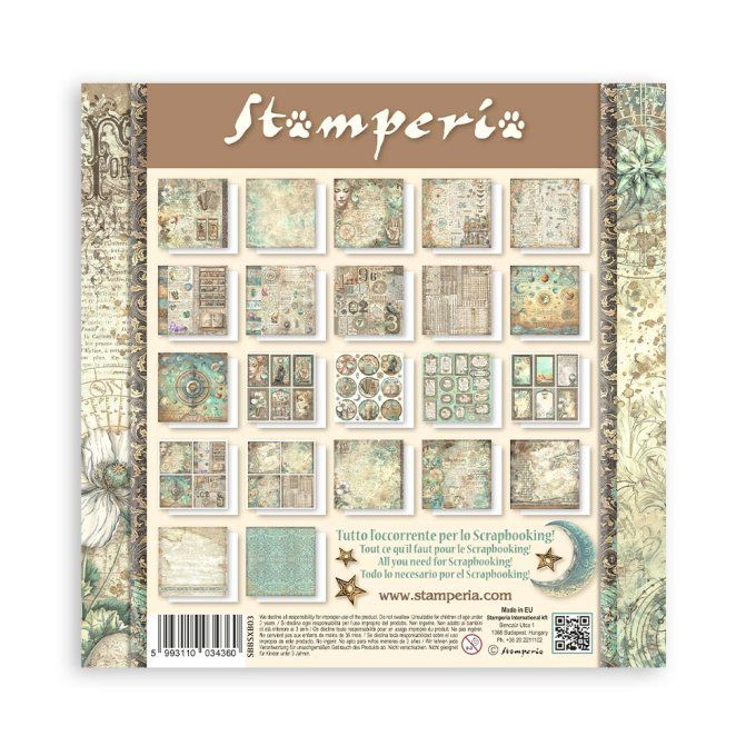 Collection Fortune, 20x20cm - 22 feuilles motif recto - Stamperia - 190g