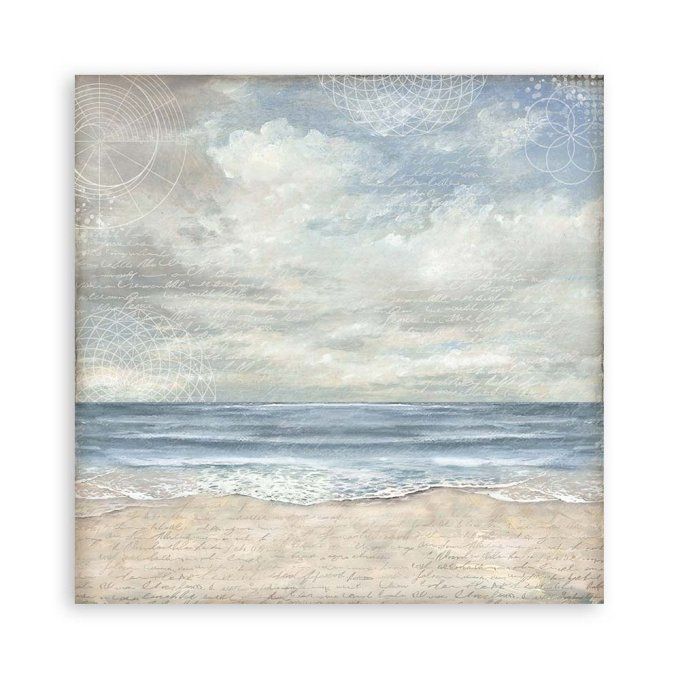 Papier scrapbooking, 20x20cm, Silent sea - Stamperia - 22 feuilles  - motif recto