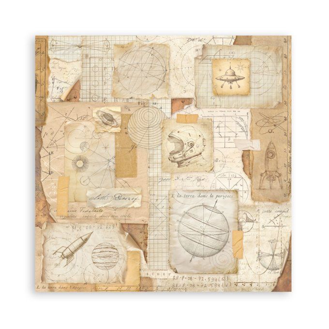 Papier scrapbooking, 20x20cm, A new beginning - Stamperia - 22 feuilles - motif recto