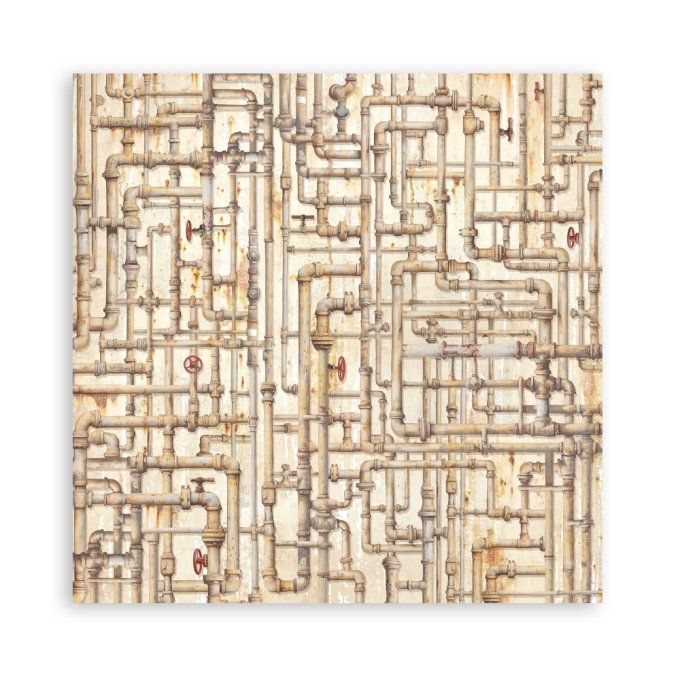 Papier scrapbooking, 20x20cm, A new beginning - Stamperia - 22 feuilles - motif recto