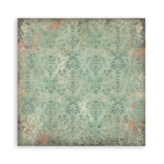 Papier scrapbooking, 20x20cm, Gardens of time  - Stamperia  - 22 feuilles, motif recto