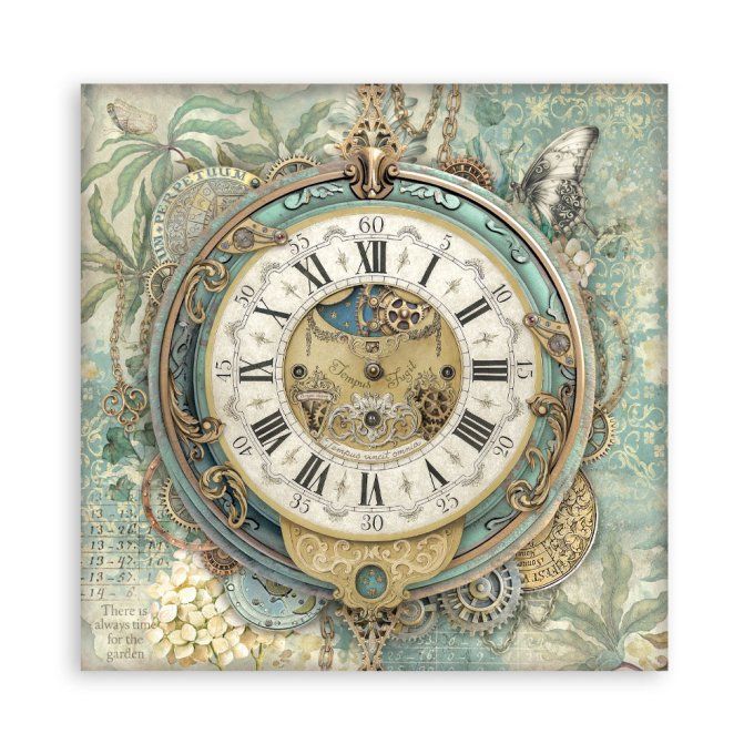 Papier scrapbooking, 30x30cm, Gardens of time  - Stamperia - 22 feuilles, motif recto