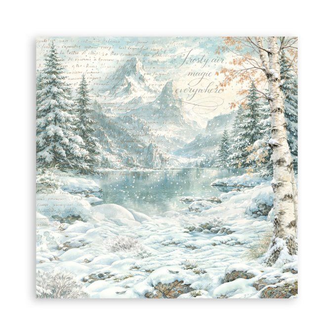 Collection White christmas, 30x30cm - 22 feuilles motif recto - Stamperia - 190g
