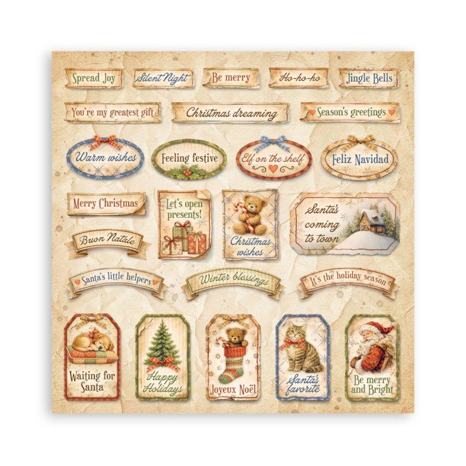 Collection Silent night, 30x30cm - 22 feuilles motif recto - Stamperia - 190g