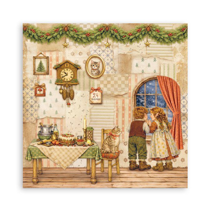 Collection Silent night, 30x30cm - 22 feuilles motif recto - Stamperia - 190g