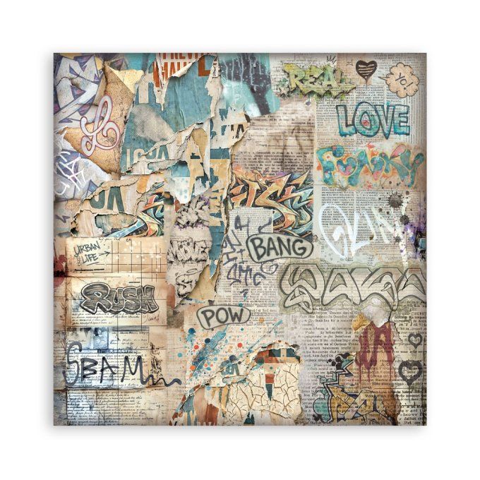 Papier scrapbooking, 30.5x30.5cm, Furry friends 2 - Stamperia - 22 feuilles - motif recto