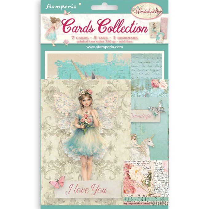 Cartes, collection : Wonderland - Stamperia 