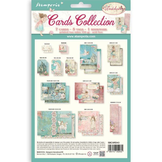 Cartes, collection : Wonderland - Stamperia 