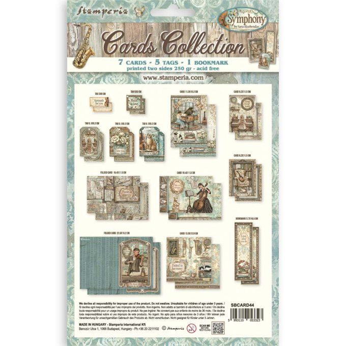 Cartes, collection : Symphony - Stamperia 