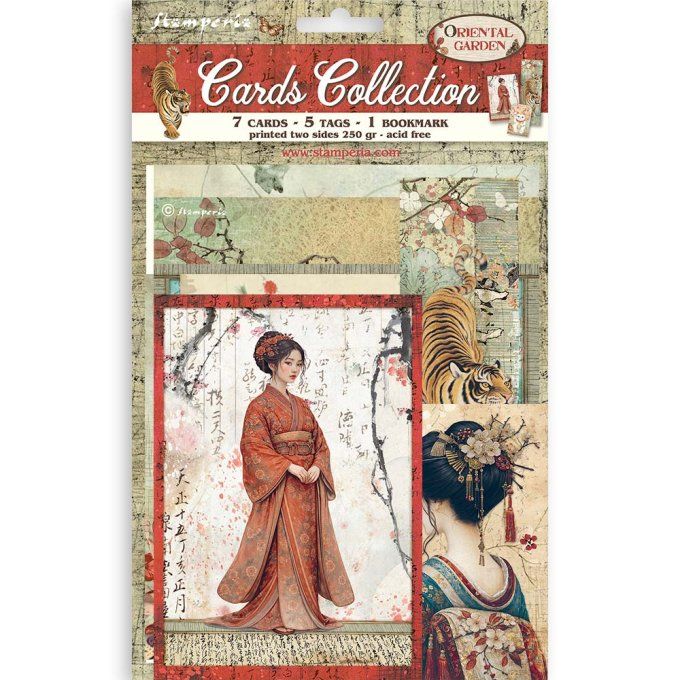 Cartes, collection : oriental garden - Stamperia 