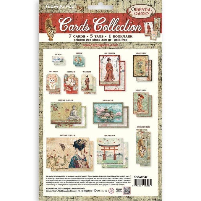 Cartes, collection : oriental garden - Stamperia 