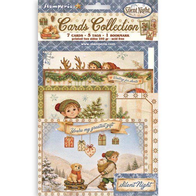 Cartes, collection : Silent night - Stamperia
