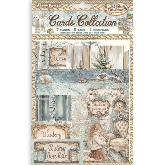 Cartes, collection : White christmas - Stamperia
