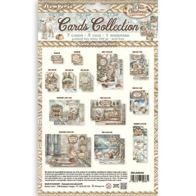 Cartes, collection : White christmas - Stamperia
