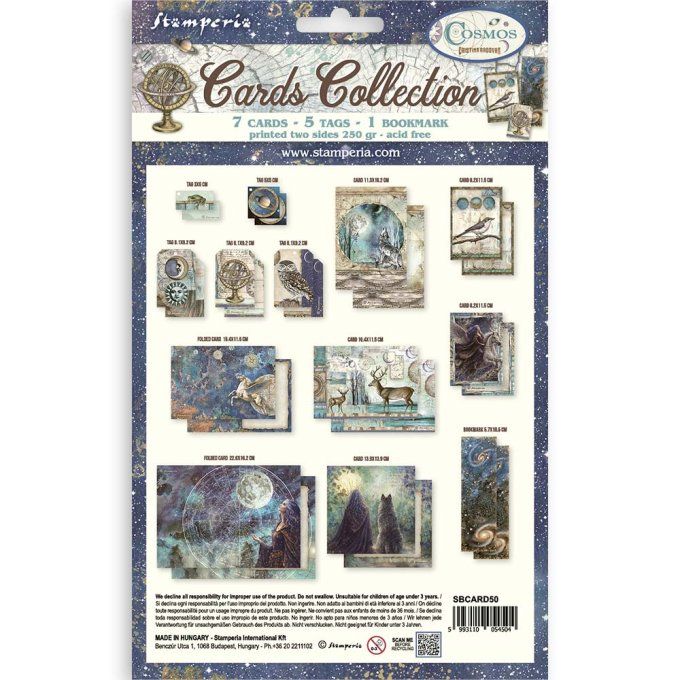 Cartes, collection : Cosmos - Stamperia