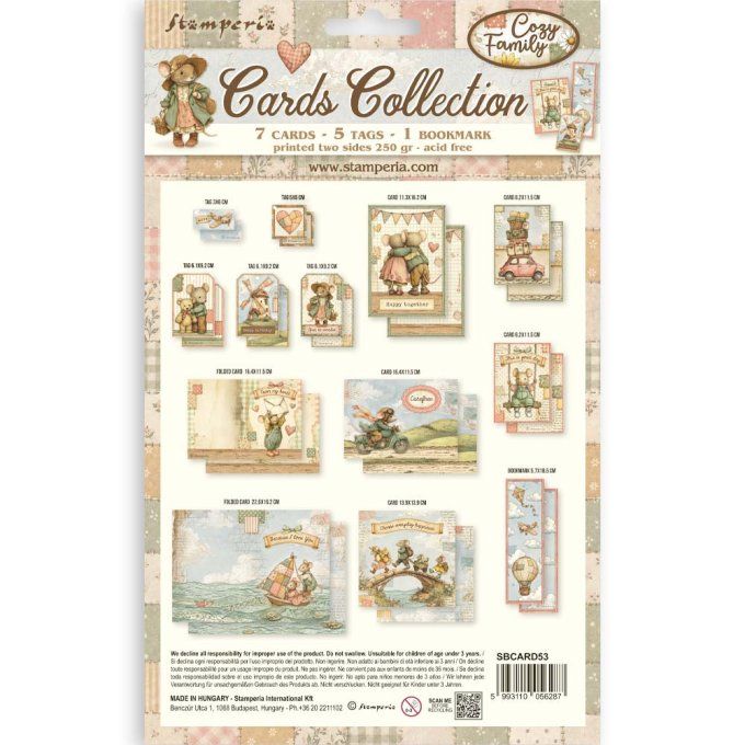 Cartes, collection : Cozy family - Stamperia