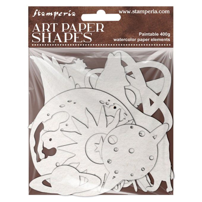 Die-cuts en papier aquarelle, 400gsm, collection : Cosmos