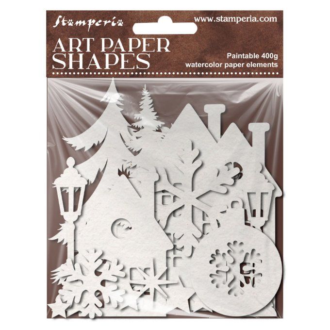 Die-cuts en papier aquarelle, 400gsm, collection : Christmas