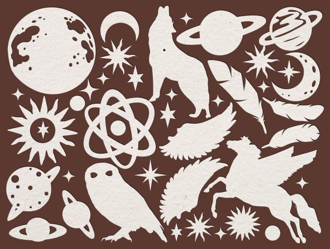 Die-cuts en papier aquarelle, 400gsm, collection : Cosmos