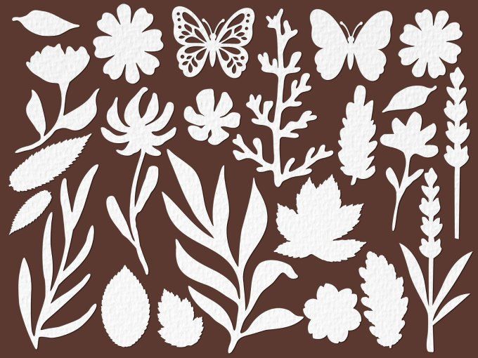 Die-cuts en papier aquarelle, 400gsm, collection : Flowers and Poems