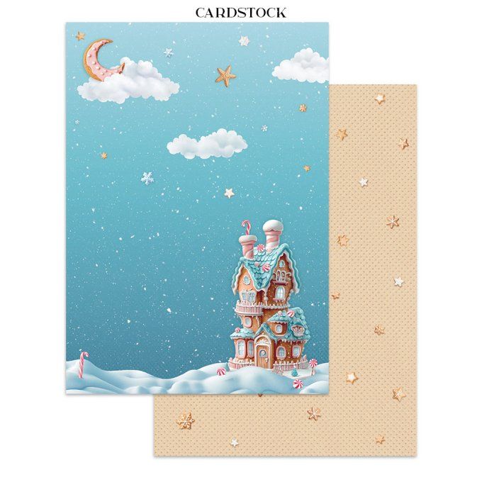 Stamperia, Junk Journal Collection Candy christmas - Fond, stickers, découpages