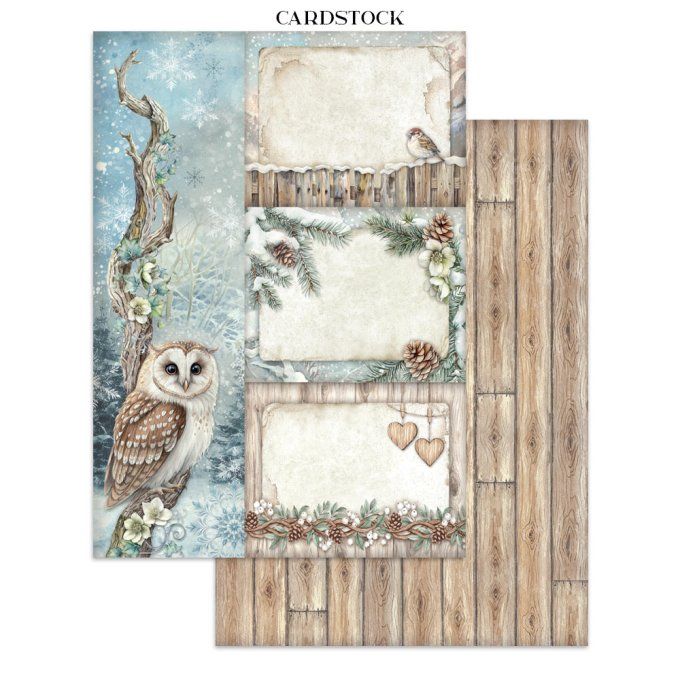 Stamperia, Junk Journal Collection The owl's house - Fond, stickers, découpages