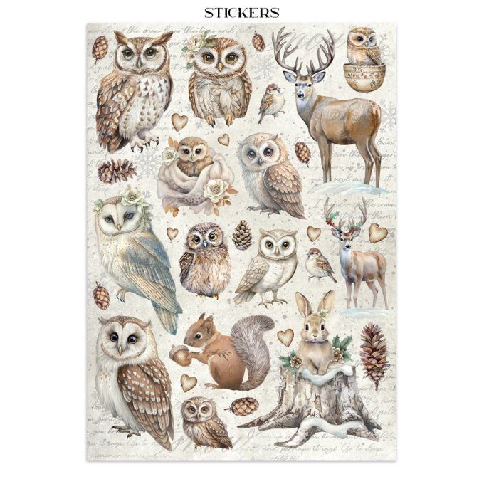 Stamperia, Junk Journal Collection The owl's house - Fond, stickers, découpages