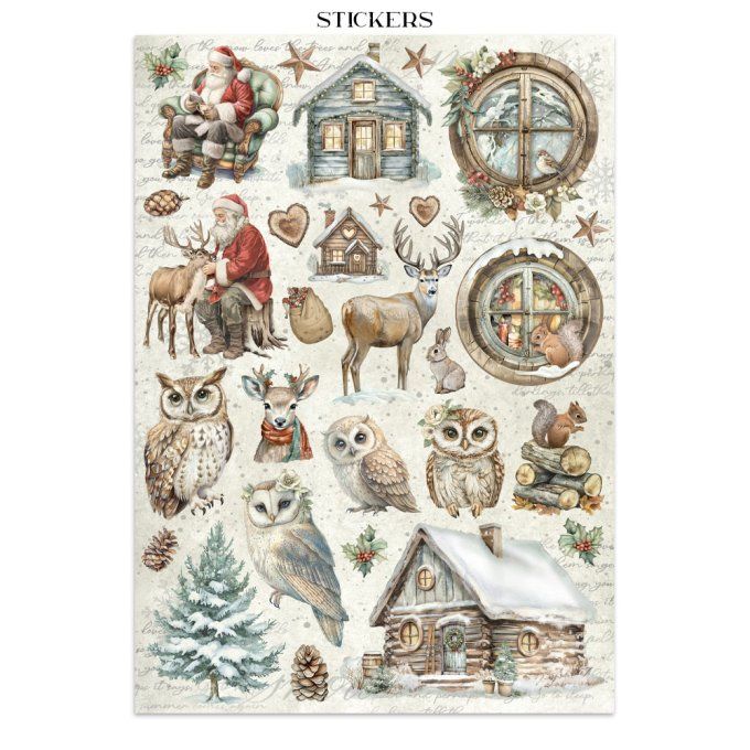Stamperia, Junk Journal Collection The owl's house - Fond, stickers, découpages
