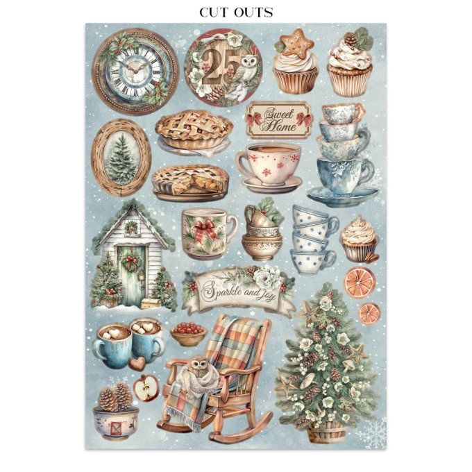 Stamperia, Junk Journal Collection The owl's house - Fond, stickers, découpages