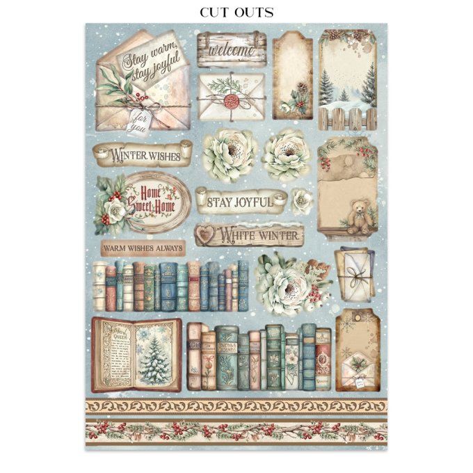 Stamperia, Junk Journal Collection The owl's house - Fond, stickers, découpages